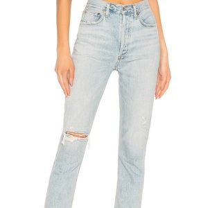 Agolde Riley High Rise Straight Crop in Shatter